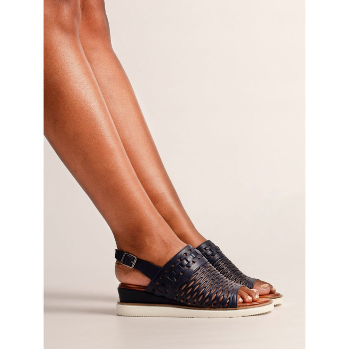 Hailey Navy Leather Sandal