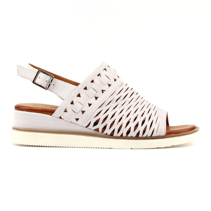 Hailey White Leather Sandal