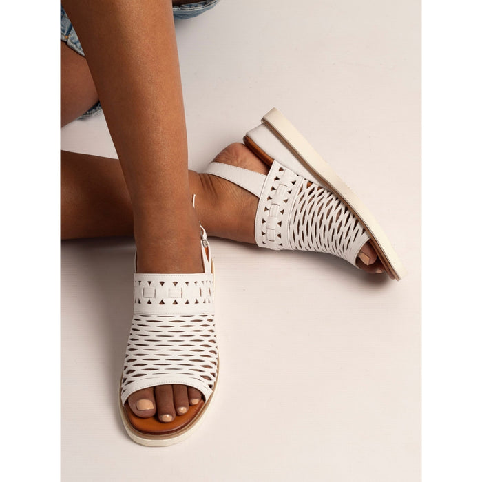 Hailey White Leather Sandal