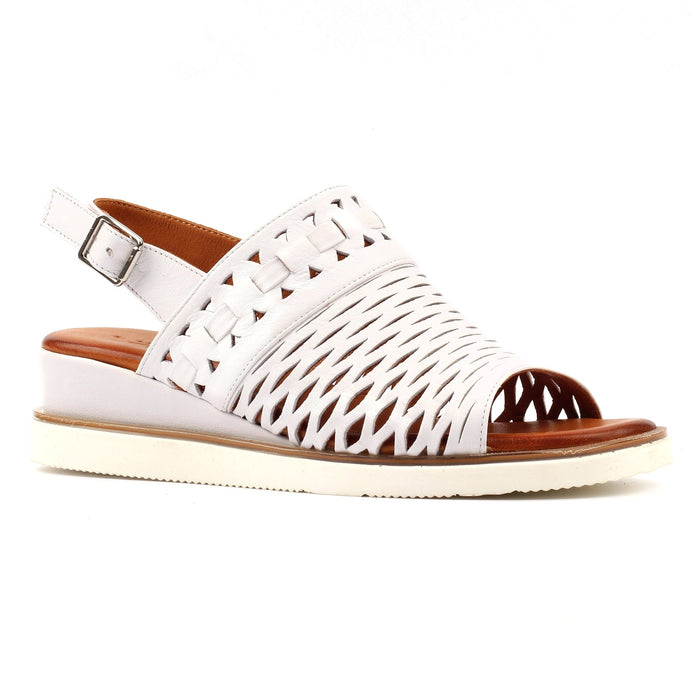 Hailey White Leather Sandal