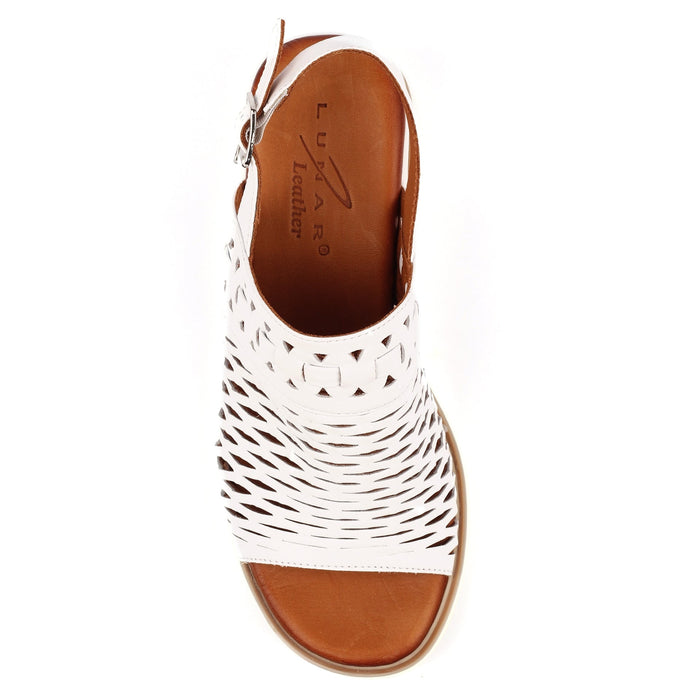 Hailey White Leather Sandal