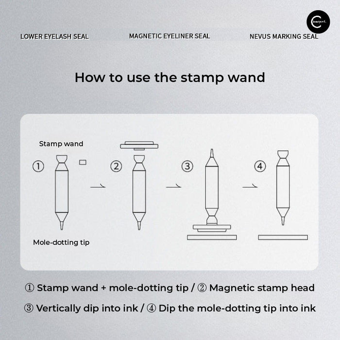 HANJILIAN 3-in-1 eyeliner stamp wand assembly instructions with magnetic stamp head and mole-dotting tip