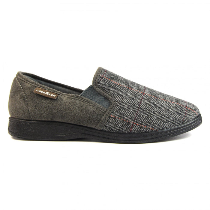 Harrison Grey Tweed Slipper