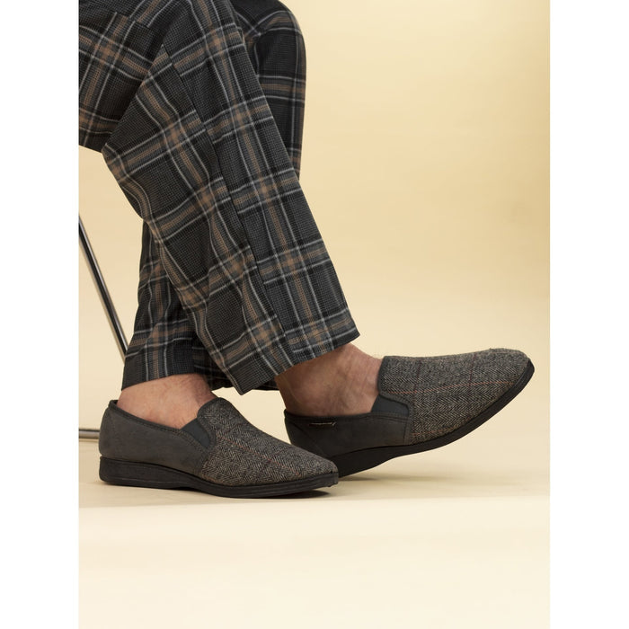 Harrison Grey Tweed Slipper