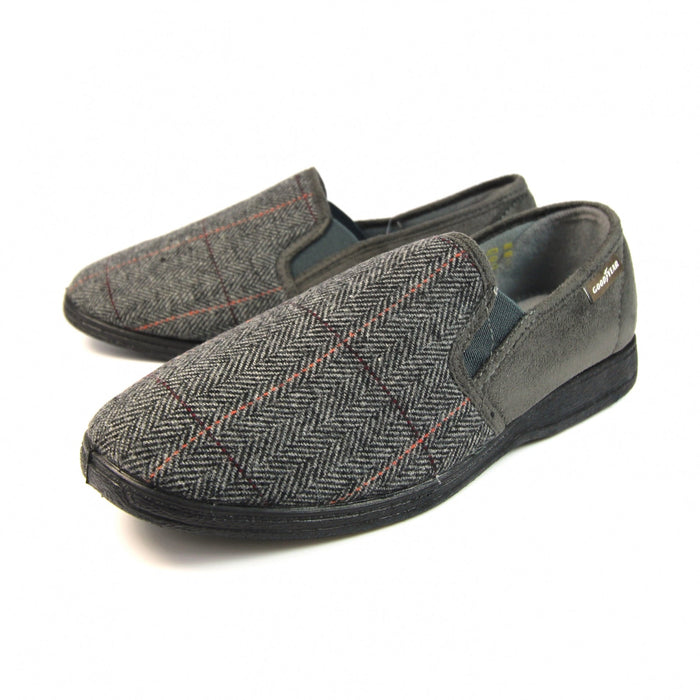 Harrison Grey Tweed Slipper