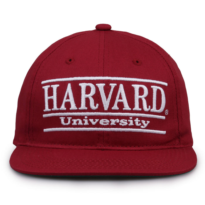 Harvard Retro Bar snapback hat in red, front view