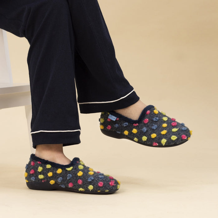 Helix Blue Polka Dot Slipper