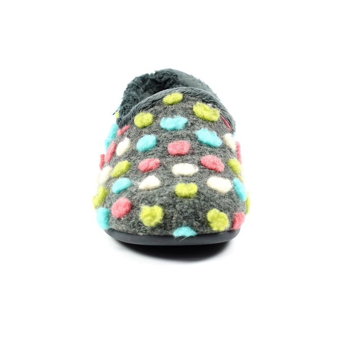 Helix Grey Polka Dot Slipper