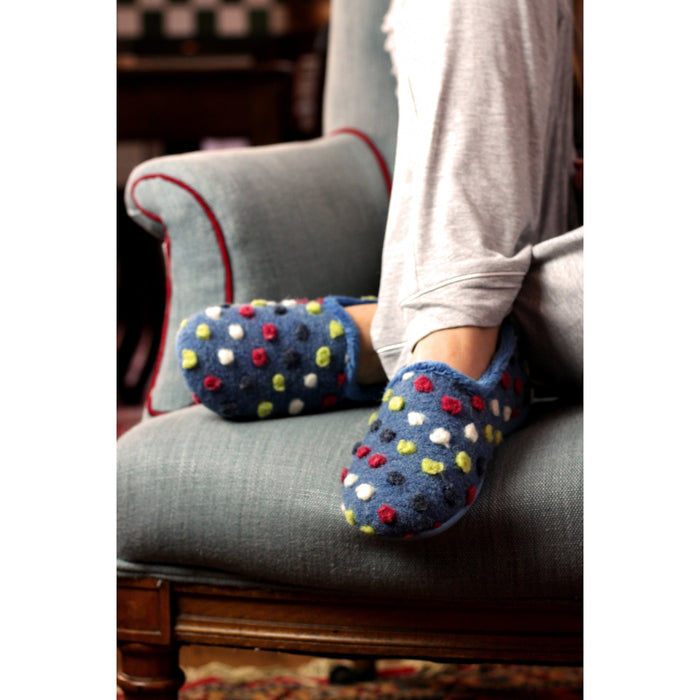 Helix Mid Blue Polka Dot Slipper