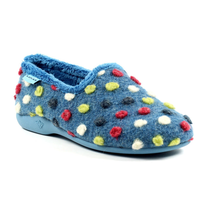 Helix Mid Blue Polka Dot Slipper