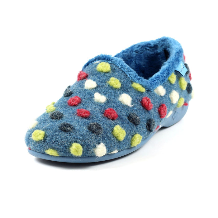 Helix Mid Blue Polka Dot Slipper
