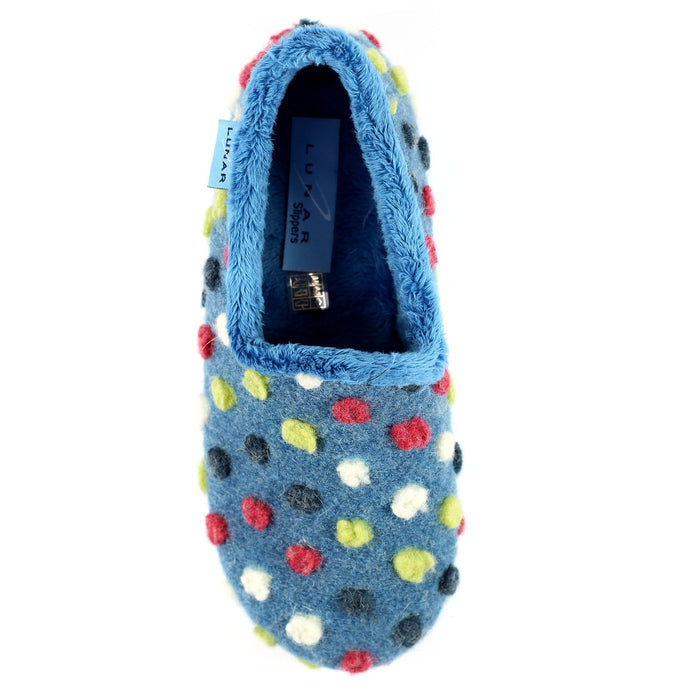 Helix Mid Blue Polka Dot Slipper
