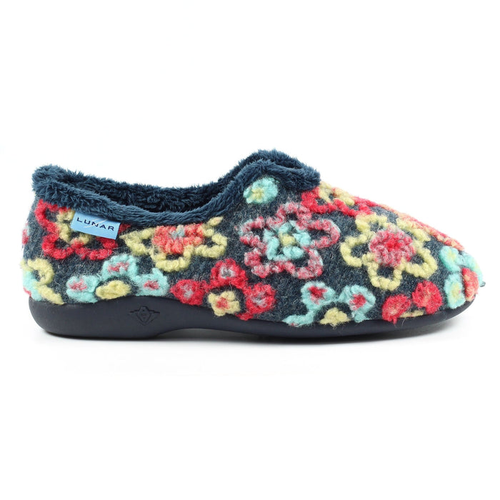 Hippy Navy Flower Full Slipper