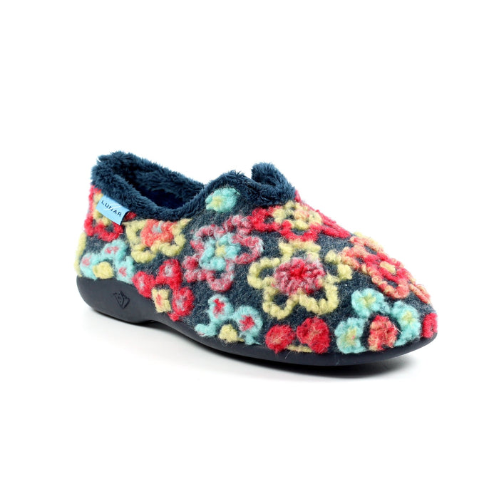 Hippy Navy Flower Full Slipper