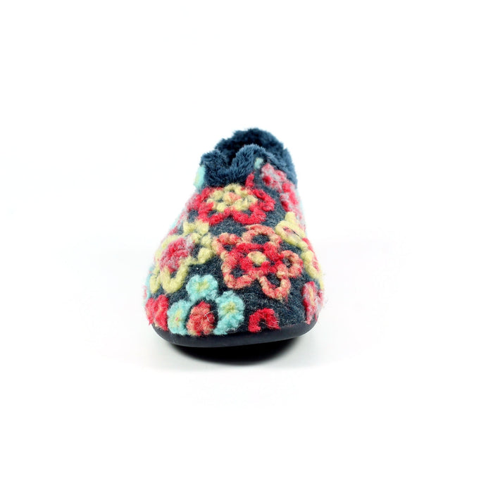 Hippy Navy Flower Full Slipper
