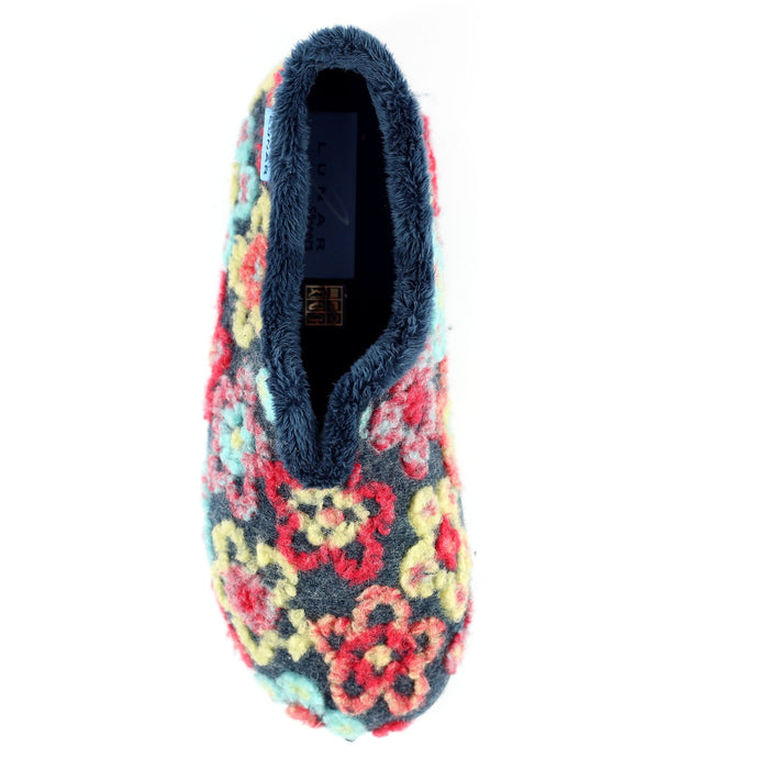 Hippy Navy Flower Full Slipper