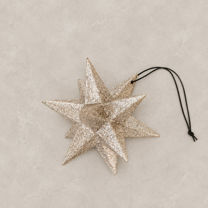 Holiday Ornament - Polygon star, champage (box of 4)