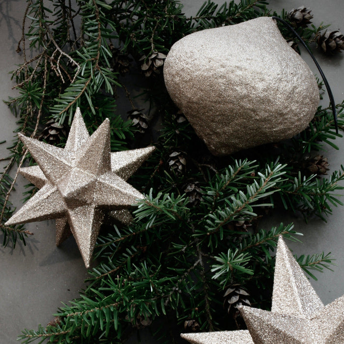 Holiday Ornament - Polygon star, champage (box of 4)