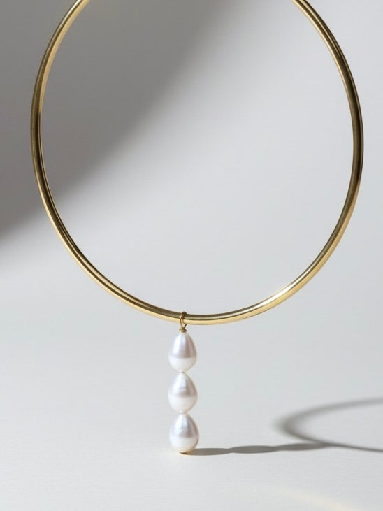 HOLY CHIC Pearl Cross Necklace
