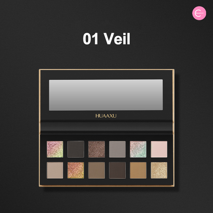 HUAXU Velveteen Series 12-Color Eyeshadow Palette (Pre-order) style #01 + #02