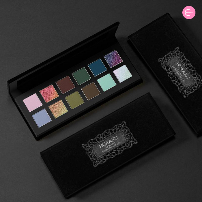HUAXU Velveteen Series 12-Color Eyeshadow Palette (Pre-order) style #01