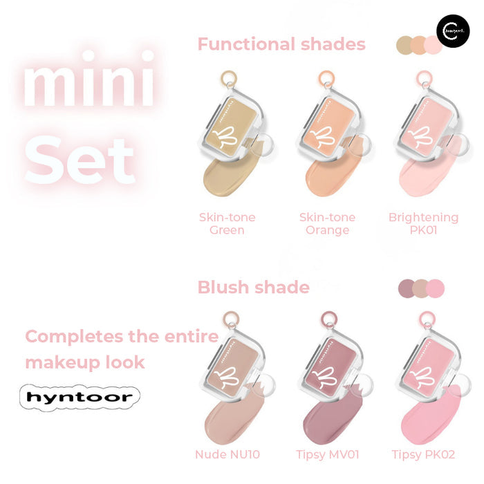 HYNTOOR Mini Blush & Base Cream 3-Piece Set Grayish-Purple Set set view