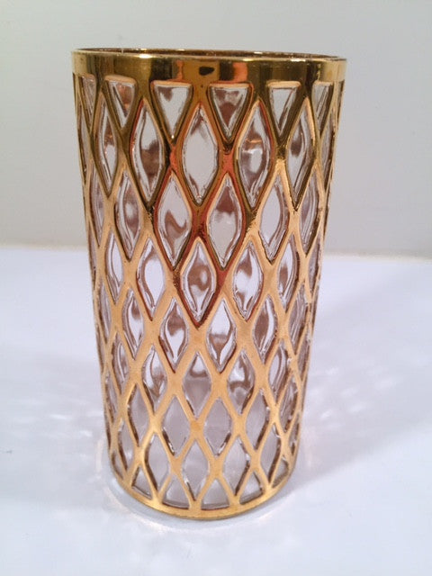 Imperial Glass Sekai Ichi 22-Karat Gold Mid-Century Highball Glass (Single Glass)