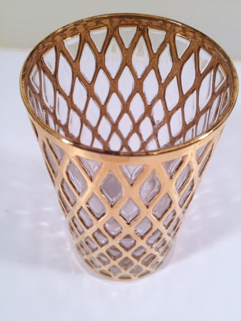 Imperial Glass Sekai Ichi 22-Karat Gold Mid-Century Highball Glass (Single Glass)