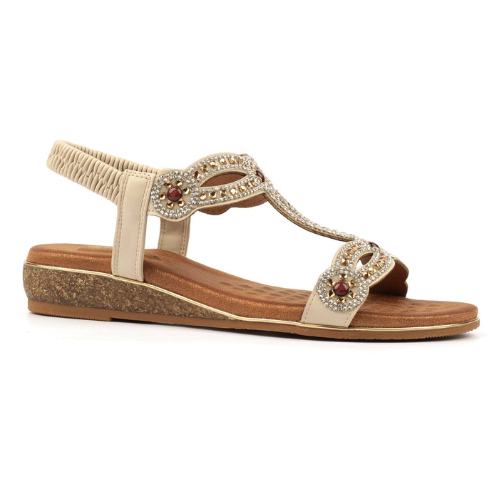 Indigo Beige Wide Fit Sandal
