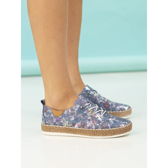 Iva Blue Leather Plimsoll