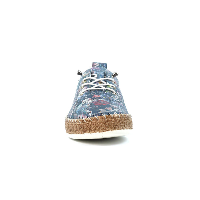 Iva Blue Leather Plimsoll