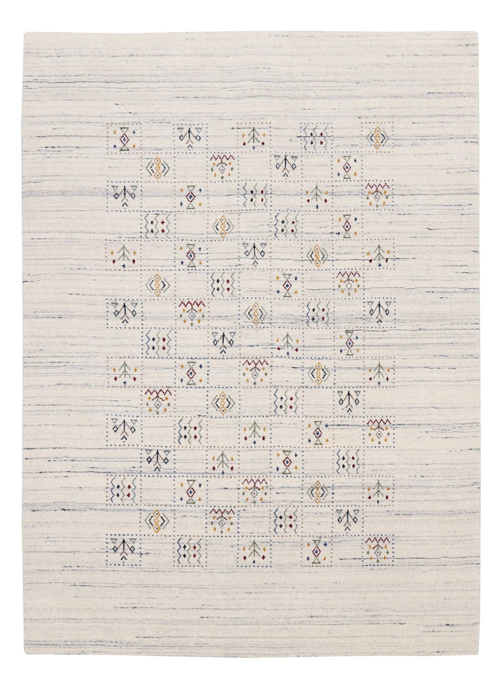 Ivory Tribal Design Hand Loomed Wool Area Rug - The Rug Decor