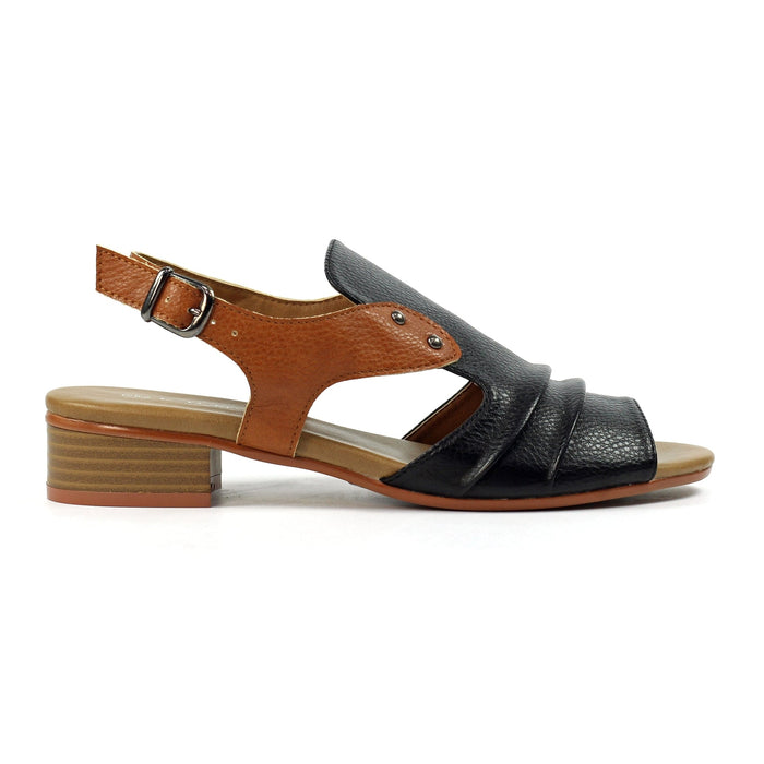 Jaden Black Leather Sandal