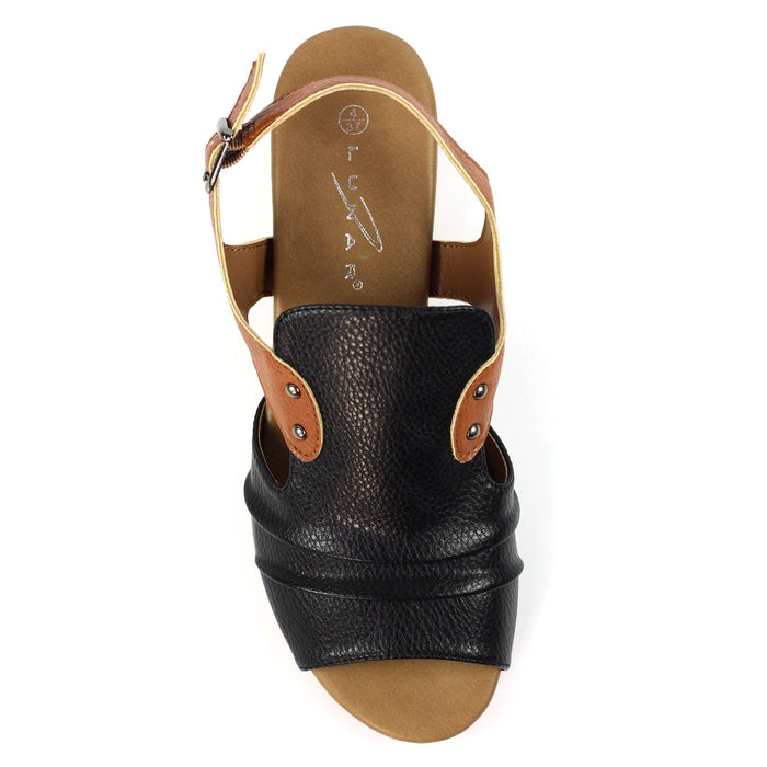 Jaden Black Leather Sandal