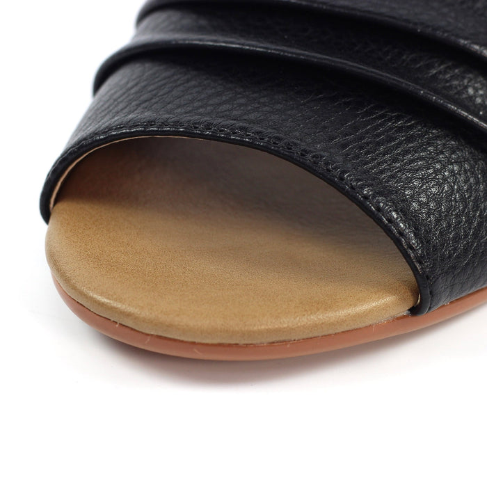 Jaden Black Leather Sandal
