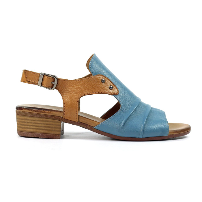 Jaden Mid Blue Leather Sandal