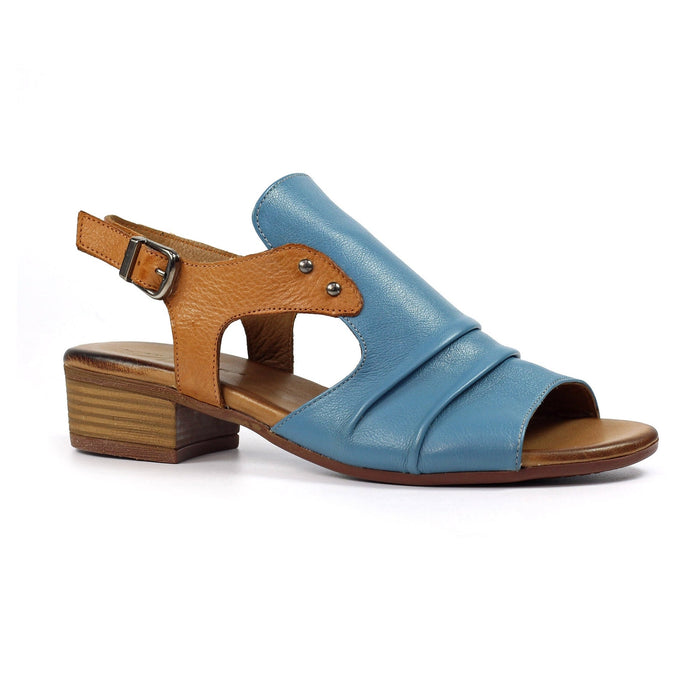 Jaden Mid Blue Leather Sandal