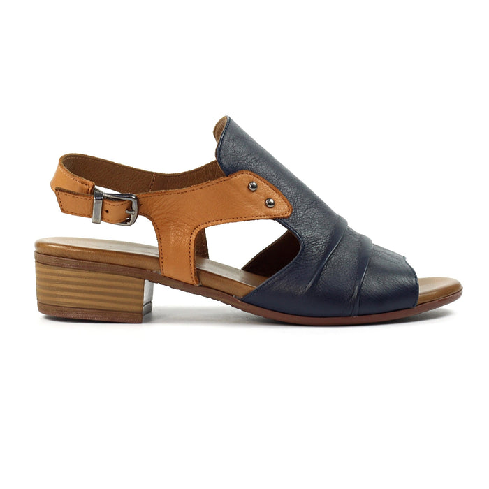 Jaden Navy Leather Sandal