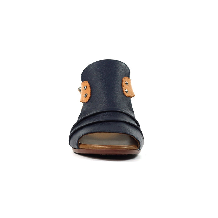 Jaden Navy Leather Sandal