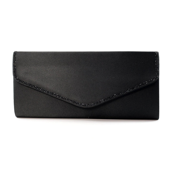 Janelle Black Satin Bag
