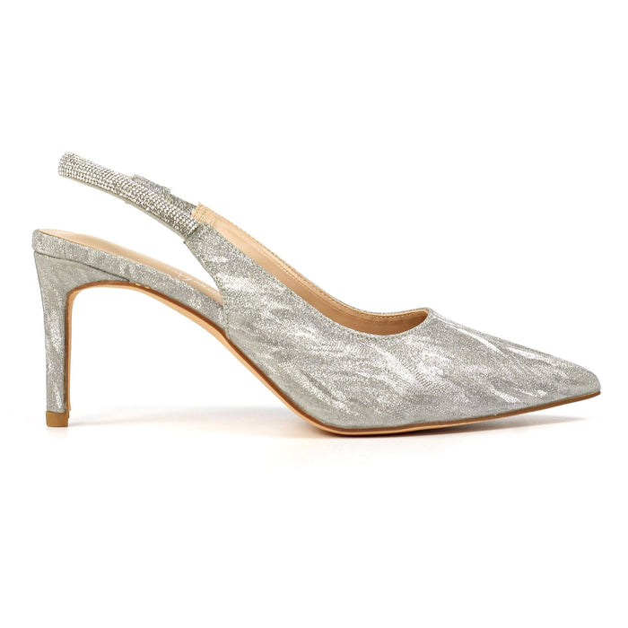 Janine Silver Slingback Heel