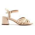 Jaylen Beige Block Heel Sandal