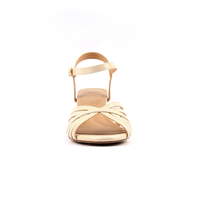 Jaylen Beige Block Heel Sandal