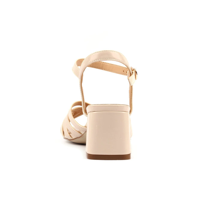Jaylen Beige Block Heel Sandal