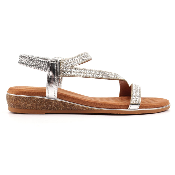 Jazmine Silver Wide Fit Sandal