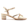 Jen Gold Block Heel Sandal