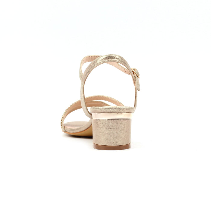 Jen Gold Block Heel Sandal