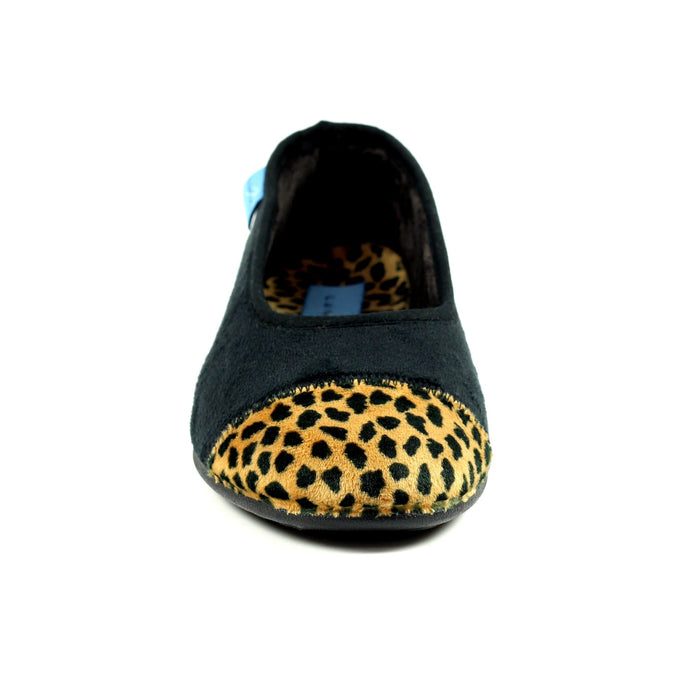 Jessie Black Leopard Pump Slipper