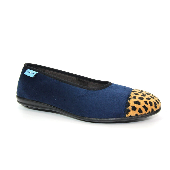 Jessie Blue Leopard Pump Slipper