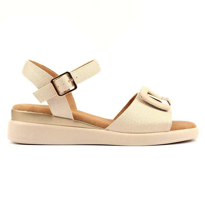 Jessika Beige Wedge Sandal